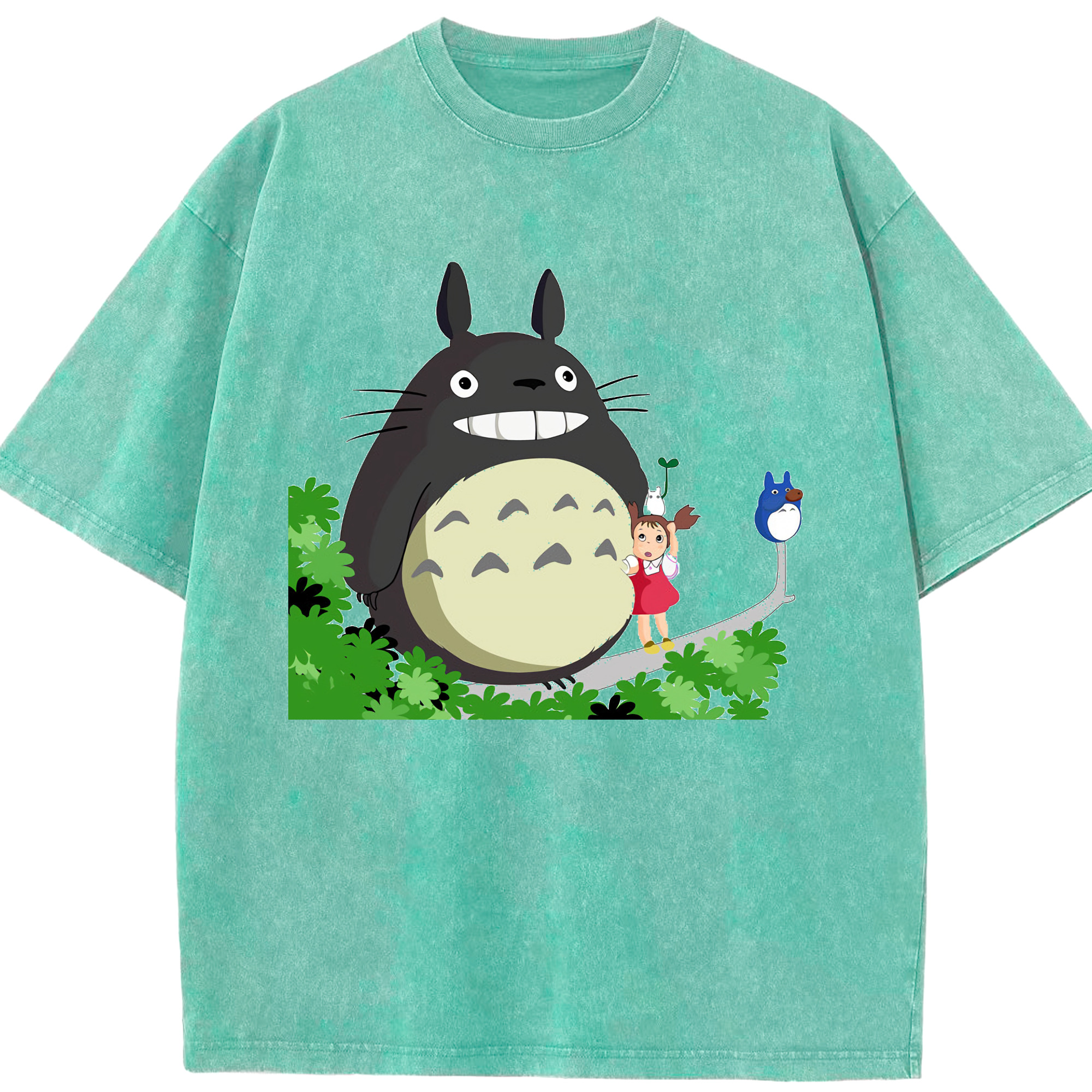（画像用） となりのトトロ 草壁メイ 草壁サツキ My Neighbor Totoro Satsuki Kusakabe Mei Kusakabe 綿100% ヴィンテージ風 半袖Tシャツ（フロントプリント）